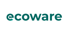 Ecoware - Das Logo ist in grüner Schrift auf weißem Hintergrund